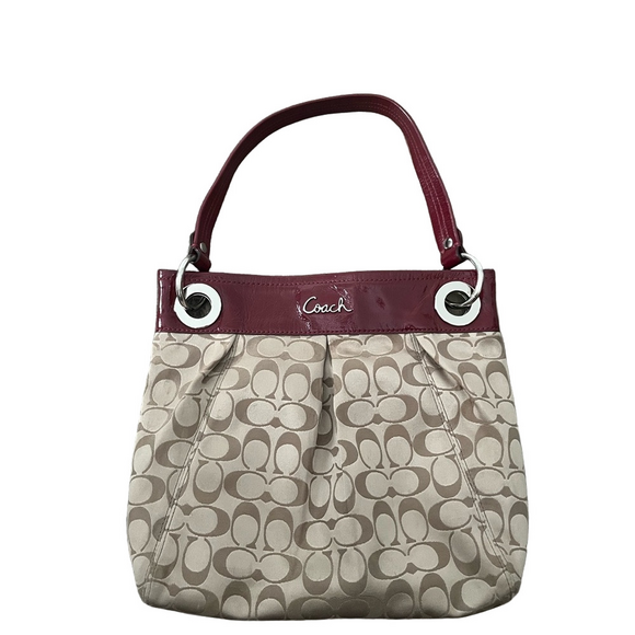 Coach Handbags - Coach Tan and Burgundy Women's Shoulder Bag Y2K